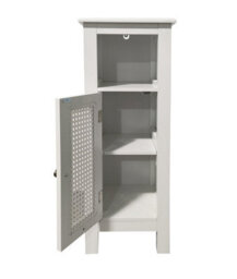 Aspect Furniture Vera Faux Rattan Slimline Bathroom Storage Cabinet,white - thumbnail 4