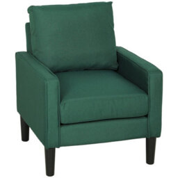 Removable Pillow Linen Accent Chair, Dark Green - thumbnail 4