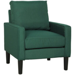 Removable Pillow Linen Accent Chair, Dark Green - thumbnail 1