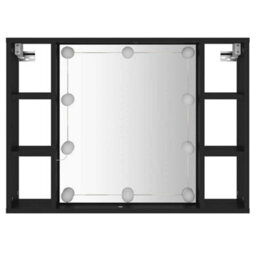 Walplus Mirror Cabinet With Led Black 76X15X55 Cm - thumbnail 7