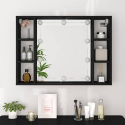 Walplus Mirror Cabinet With Led Black 76X15X55 Cm - thumbnail 5