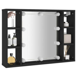 Walplus Mirror Cabinet With Led Black 76X15X55 Cm - thumbnail 6