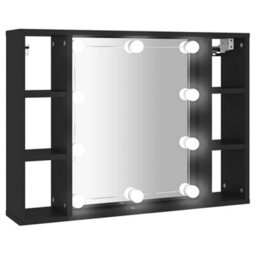 Walplus Mirror Cabinet With Led Black 76X15X55 Cm - thumbnail 2
