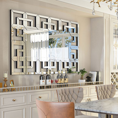 Artloge 100X70Cm Decorative Irregular Wall Mirror Grecian Venetian Mirror Entryway Dining - image 1