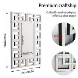 Artloge 100X70Cm Decorative Irregular Wall Mirror Grecian Venetian Mirror Entryway Dining - thumbnail 2