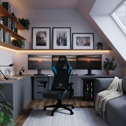 RB UK Nautilus Designs Ltd Black Pu Leather Recliner Computer Gaming Office Chair With 4D Adjustable Arms - thumbnail 6