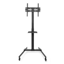 "Nedis Tv Lcd Screen Floor Stand Trolley 32 - 55"" Home Store Office Exhibitions, Premium Column Design, Adjustable - Black" - thumbnail 2