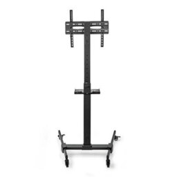 "Nedis Tv Lcd Screen Floor Stand Trolley 32 - 55"" Home Store Office Exhibitions, Premium Column Design, Adjustable - Black" - thumbnail 4