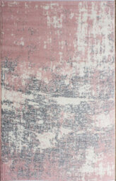Loomed Blush Pink Grey Distressed Abstract Living Room Rug 80X150Cm - thumbnail 4