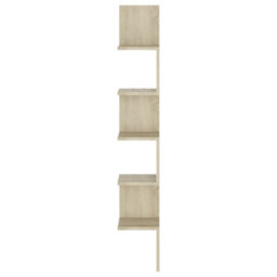 Berkfield Wall Corner Shelf Sonoma Oak 20X20X127.5 Cm Engineered Wood - thumbnail 4