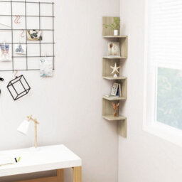 Berkfield Wall Corner Shelf Sonoma Oak 20X20X127.5 Cm Engineered Wood