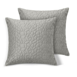 Ameha Silver Embossed Pebbles Velvet Cushion Cover, 18X18 Inch, Pack Of 2, Ultra Soft, Breathable & Hypoallergenic