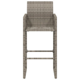 Walplus Garden Bar Stools 2 Pcs Grey Poly Rattan - thumbnail 5