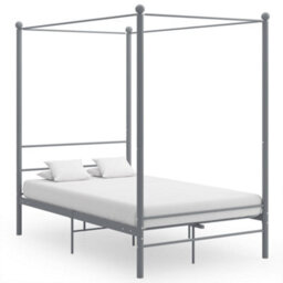 Vidaxl Canopy Bed Frame Without Mattress Grey Metal 120X200 Cm - thumbnail 1