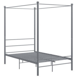 Vidaxl Canopy Bed Frame Without Mattress Grey Metal 120X200 Cm - thumbnail 2