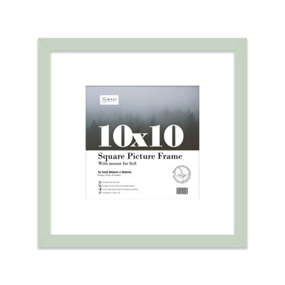 "10X10"" Mint Green Picture Frame - 10X10"" Square Frame With 8X8"" Mount For 10X10""/8X8"" Pictures Luxurious Style Thin Edge, 1 Pack" - image 1