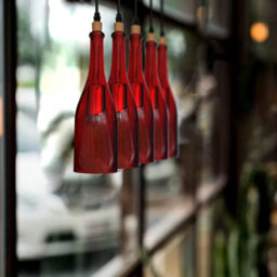 Classic Cluster Pendant Light With Glass Shades Wine Bottle 5 Pendant Light Lamp - thumbnail 3
