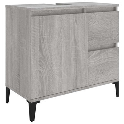 Berkfield Durable Bathroom Cabinet Grey Sonoma 65X33X60 Cm Engineered Wood