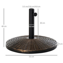 Outsunny 25Kg Patio Weighted Umbrella Base Parasol Holder Outdoor Stand - thumbnail 3