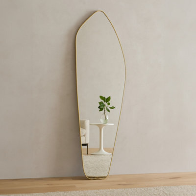 Agenzia 14 Modern Gold Metal Irregular Full Length Mirror 177Cm X 61Cm - image 1
