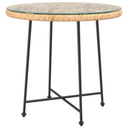 Walplus Dining Table 80 Cmâ Tempered Glass And Steel - thumbnail 2