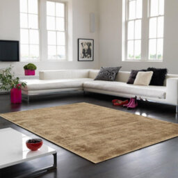 Gold Handmade , Luxurious , Modern , Plain Easy To Clean Viscose Rug For Living Room, Bedroom - 120Cm X 170Cm - thumbnail 1