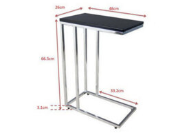 Aspect Furniture Bellini C Shaped Table/ Sofa Side Table-Black - thumbnail 6