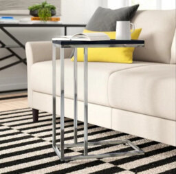Aspect Furniture Bellini C Shaped Table/ Sofa Side Table-Black - thumbnail 1