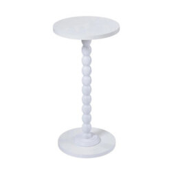 White Sofa Side Table Small Round Pedestal Table Wood End Table Nightstand Plant Stand - thumbnail 6
