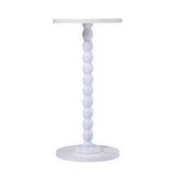 White Sofa Side Table Small Round Pedestal Table Wood End Table Nightstand Plant Stand - thumbnail 1