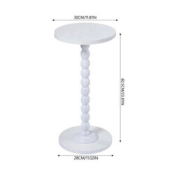 White Sofa Side Table Small Round Pedestal Table Wood End Table Nightstand Plant Stand - thumbnail 2
