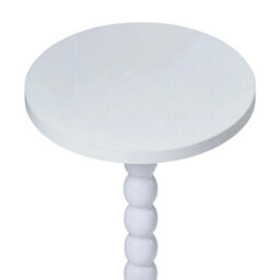 White Sofa Side Table Small Round Pedestal Table Wood End Table Nightstand Plant Stand - thumbnail 3