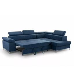 Madryt Right Hand Corner Sofa Bed Green Fabric With Storage And Pull Out Sleeping Function - thumbnail 4