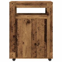 Berkfield Narrow Bathroom Cabinet With Wheels Old Wood Engineered Wood - thumbnail 4