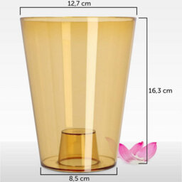 B2C Plant Orchid Pot Plastic  Gloss Oval Planter 12 Cm Honey Round - thumbnail 2
