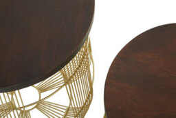 Orsina Agra Set Of 2 Brass Finish Side Tables - thumbnail 3