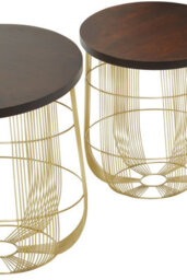 Orsina Agra Set Of 2 Brass Finish Side Tables - thumbnail 5