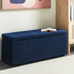 Wyld And Coco Novacasa Navy Storage Ottoman Footstool 100 X 42 X 40 Cm - thumbnail 2