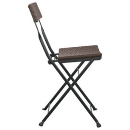 Berkfield Folding Bistro Chairs 4 Pcs Brown Poly Rattan And Steel - thumbnail 6