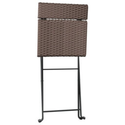 Berkfield Folding Bistro Chairs 4 Pcs Brown Poly Rattan And Steel - thumbnail 5