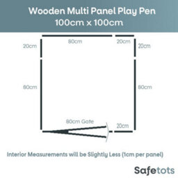 Safetots Wooden Play Den 100Cm X 100Cm, Natural Wood, 76Cm High, With Soft Foam Play Mat, Warm Rose, 120Cm X 120Cm - thumbnail 2