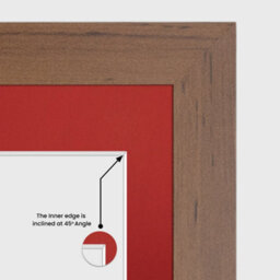 AK Frames 20X16 Walnut Modern Multi Photo Frame With Crimson Mount - Holds 9 Apertures (2X) 7X5, (7X) 6X4 Photos - thumbnail 7
