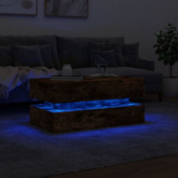 Vidaxl Coffee Table With Led Lights Smoked Oak 90X50X40 Cm - thumbnail 5