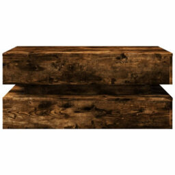 Vidaxl Coffee Table With Led Lights Smoked Oak 90X50X40 Cm - thumbnail 7