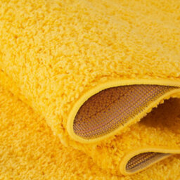 The Rugs Yellow Soft Plain Design Fluffy Shaggy Rugs And Runners High Pile Living Room Kitchen Hallway 380 - thumbnail 3