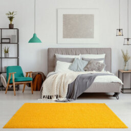 The Rugs Yellow Soft Plain Design Fluffy Shaggy Rugs And Runners High Pile Living Room Kitchen Hallway 380 - thumbnail 9