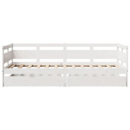 Berkfield Daybed With Drawers Without Mattress White 80X200 Cm Solid Wood - thumbnail 4