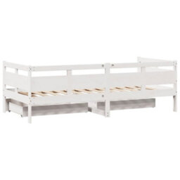 Berkfield Daybed With Drawers Without Mattress White 80X200 Cm Solid Wood - thumbnail 6