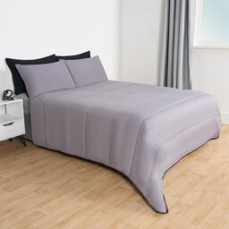 OHS Coverless 10.5 Tog Duvet & Pillowcase, Black/grey - King - thumbnail 2