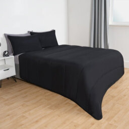 OHS Coverless 10.5 Tog Duvet & Pillowcase, Black/grey - King - thumbnail 6